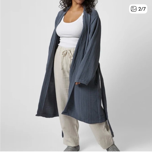 Parachute 100% Cotton Waffle Unisex Textured Robe in “Dusk” Size Large